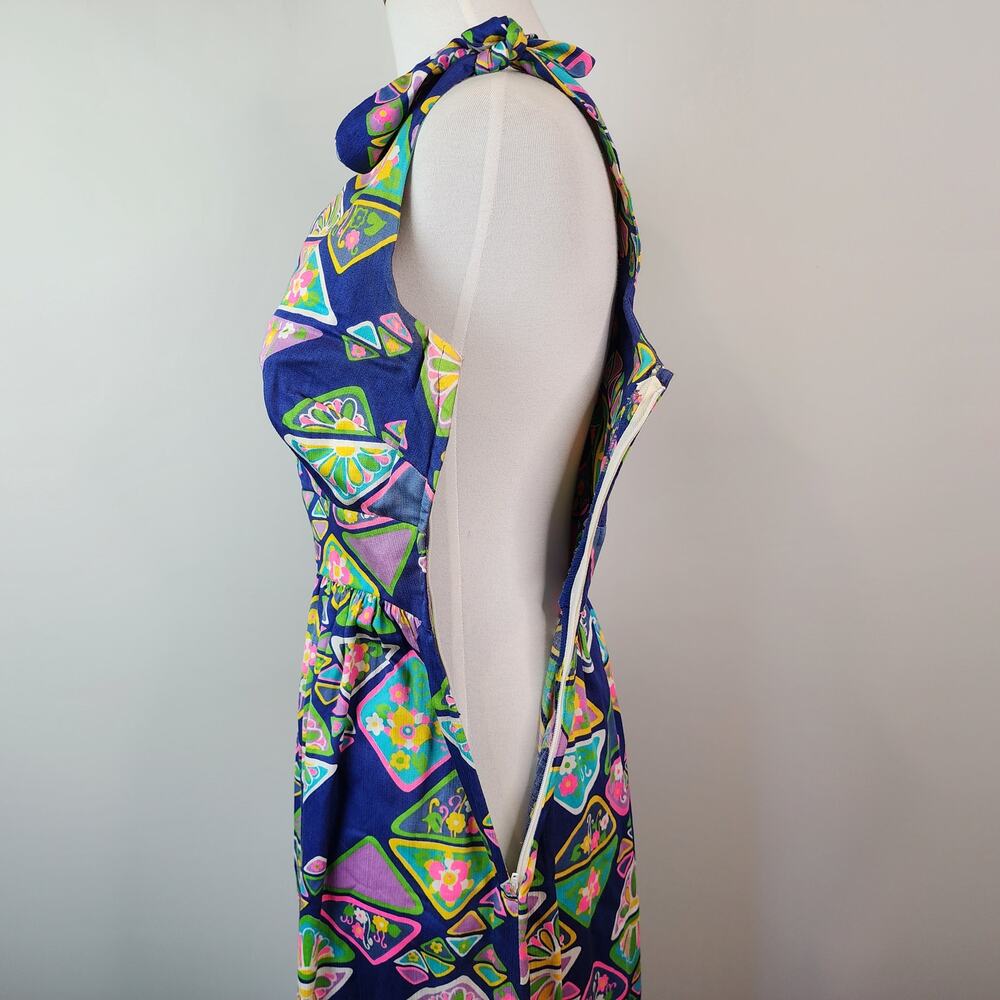 Vintage 60's/70's Tori Richard Honolulu‎ One Shoulder Cotton Maxi Dress Size 10 - Picture 6 of 9